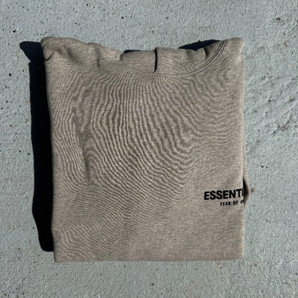 Fear of God Essentials Hoodie Grey Dark Oatmeal Size Small - Picture 11 of 11